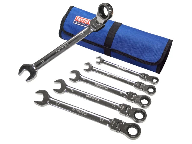 Faithfull 6 Piece Ratchet Combination Spanner Set