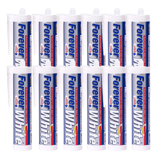 Everbuild Forever White Anti Bacterial Silicone Box of 12