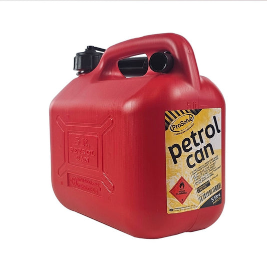 Prosolve Red Plastic Petrol Can 5L