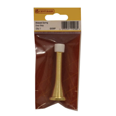 Centurion GI30P 80mm Brass Spring Door Stop