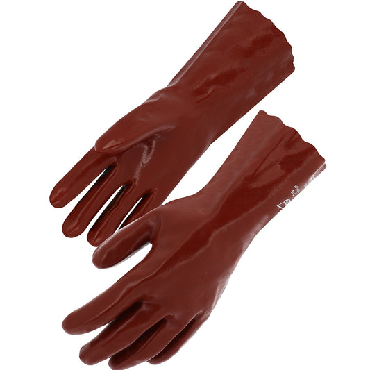 PVC Red Gauntlet Gloves 14"
