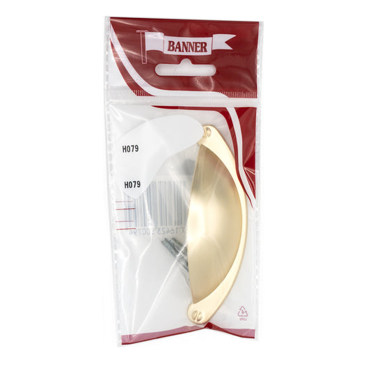 Banner Satin Brass Cup Pull Cupboard Handle 64mm