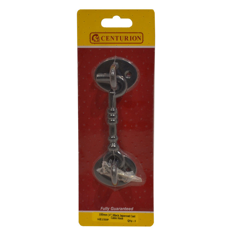 Centurion HE159P 4" Black Japanned Cast Cabin Hook