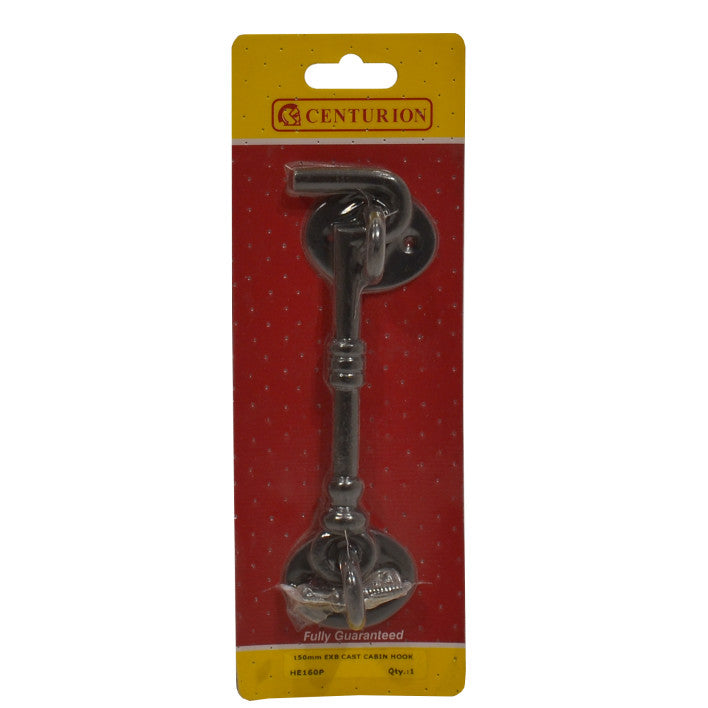Centurion HE160P 6" Black Japanned Cast Cabin Hook