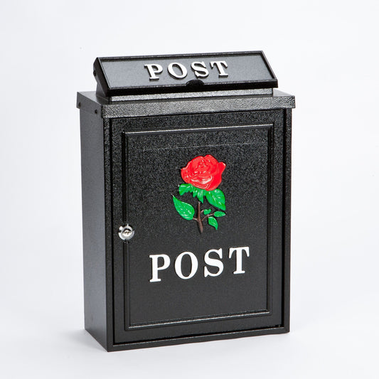 Arboria Cast Aluminium Red Rose Post Box