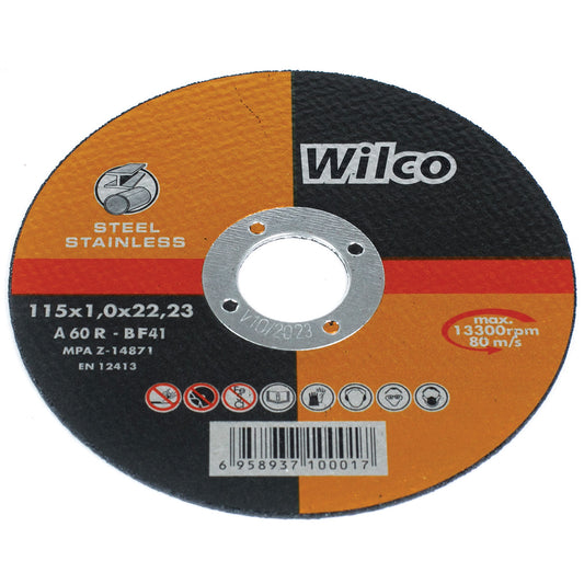 Wilco 115mm x 1.0mm Inox Metal Cutting Discs