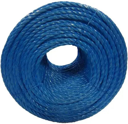 Round Tower 3 Strand Twisted Weather Durable Blue Rope 10mm x 30m