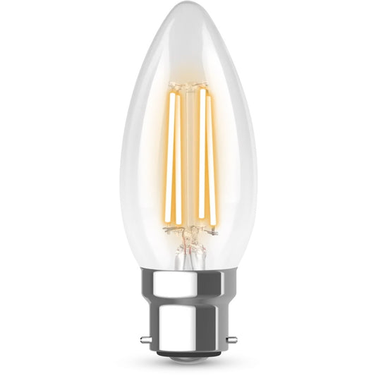 Kosnic LED Clear Filament Dimmable BC 40W Candle Cool White