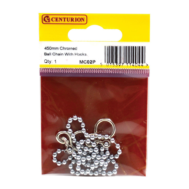 Centurion MC02P 18" Sink & Basin Ball Chain with Hooks