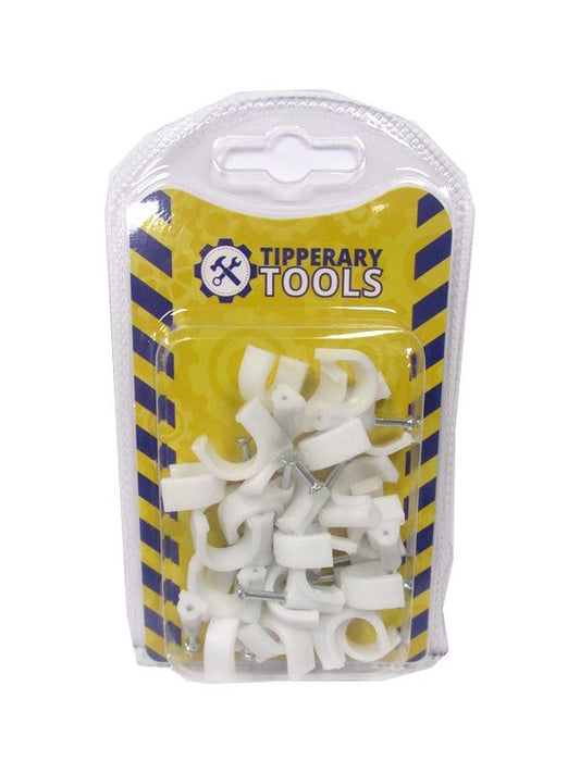 Tipperary Tools Large White Cable Clips 25 Pack
