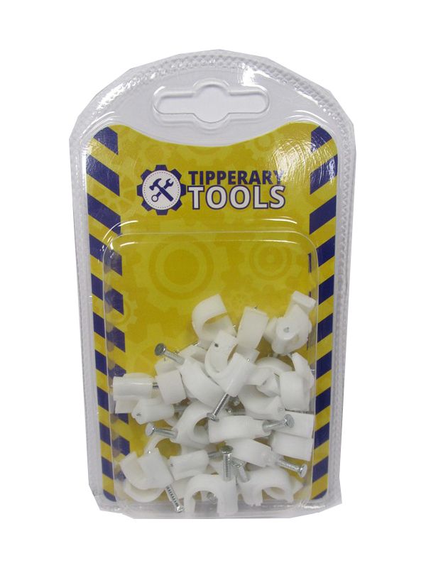 Tipperary Tools Medium White Cable Clips 30 Pack