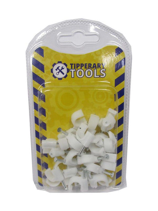 Tipperary Tools Medium White Cable Clips 30 Pack