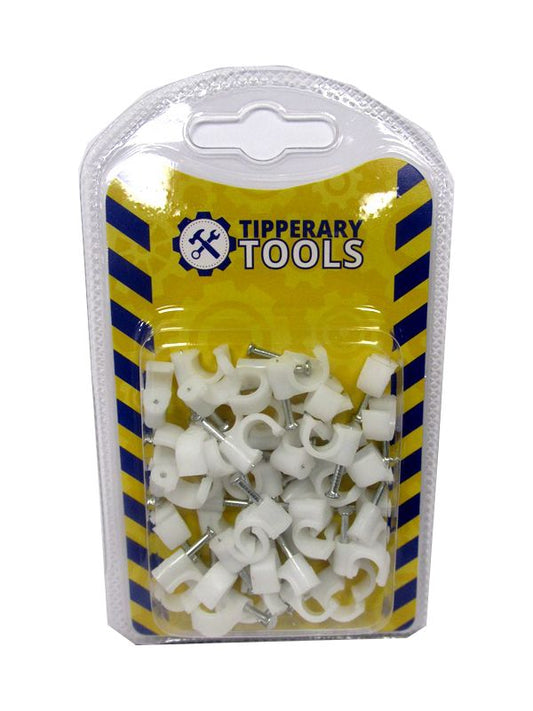 Tipperary Tools Small White Cable Clips 45 Pack