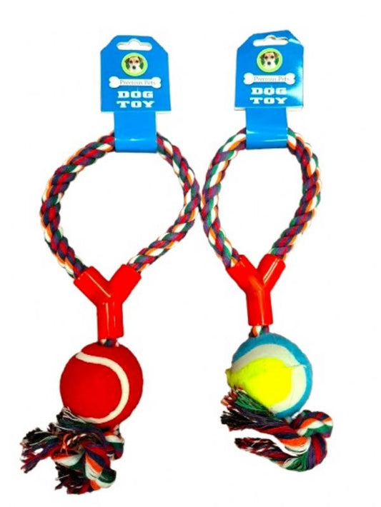MD Dog Toy Tug Rope with Ball