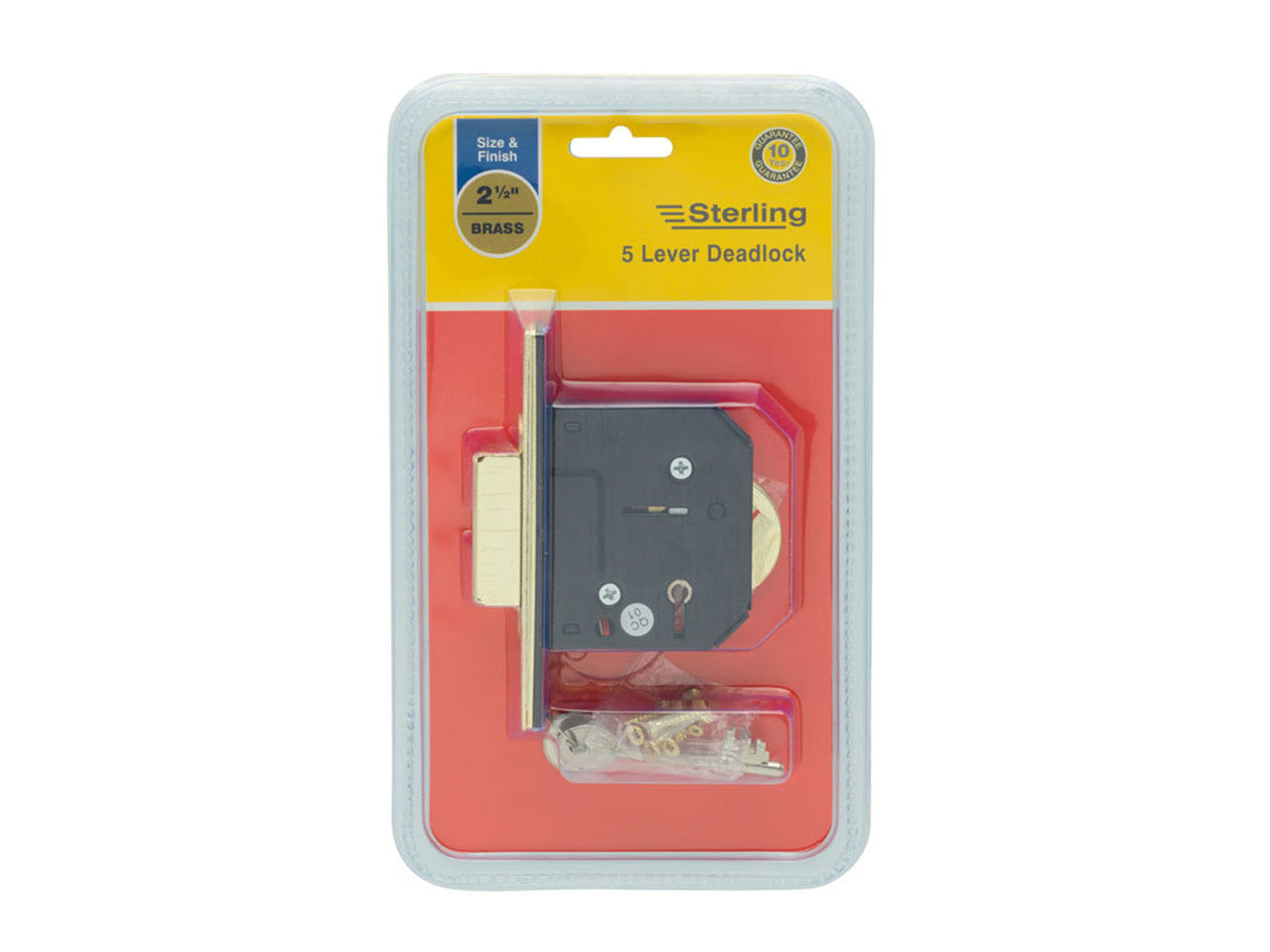 Sterling 5 Lever Deadlock 2 1/2” Brass