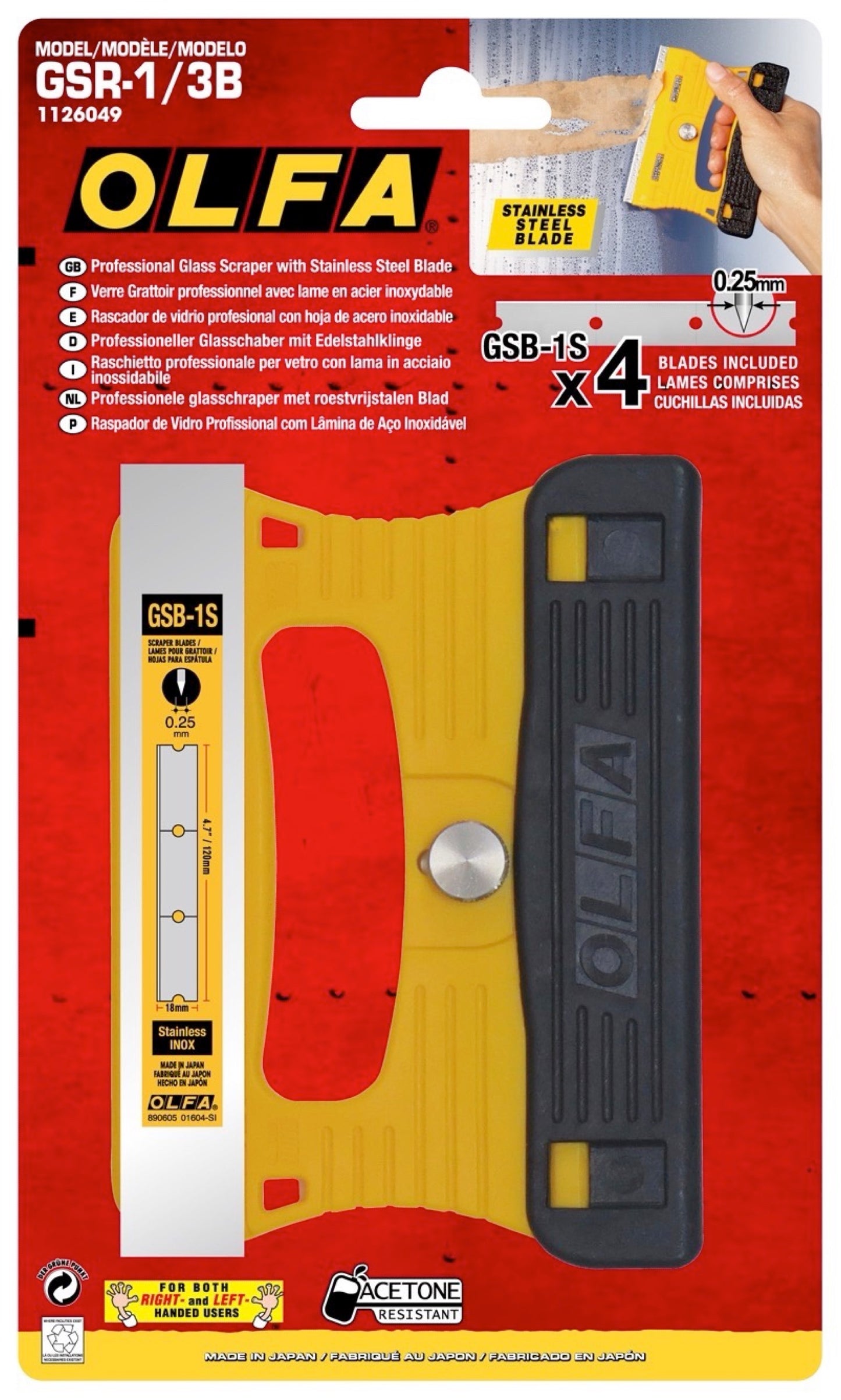 Olfa GSR-1/3B Glass Scraper