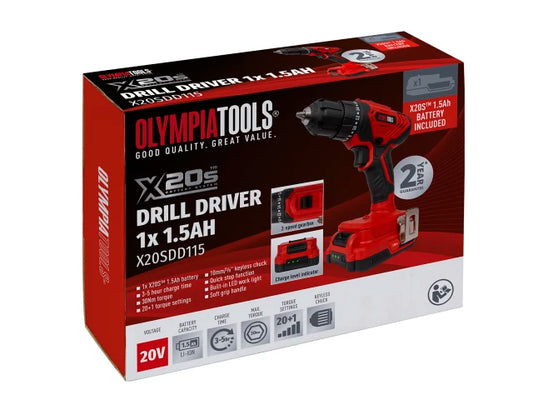 Olympia X20S Drill Driver Kit with Charger & 1.5Ah Battery