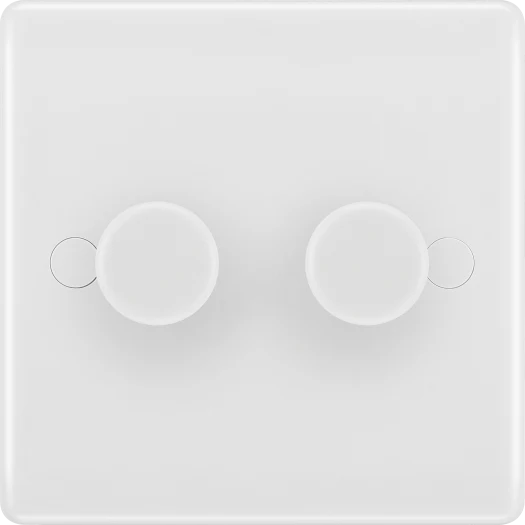 BG Nexus White Moulded Double Dimmer Switch 2 Way 200W