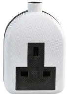 Pro Elec Rubber 1 Gang White Trailing Socket