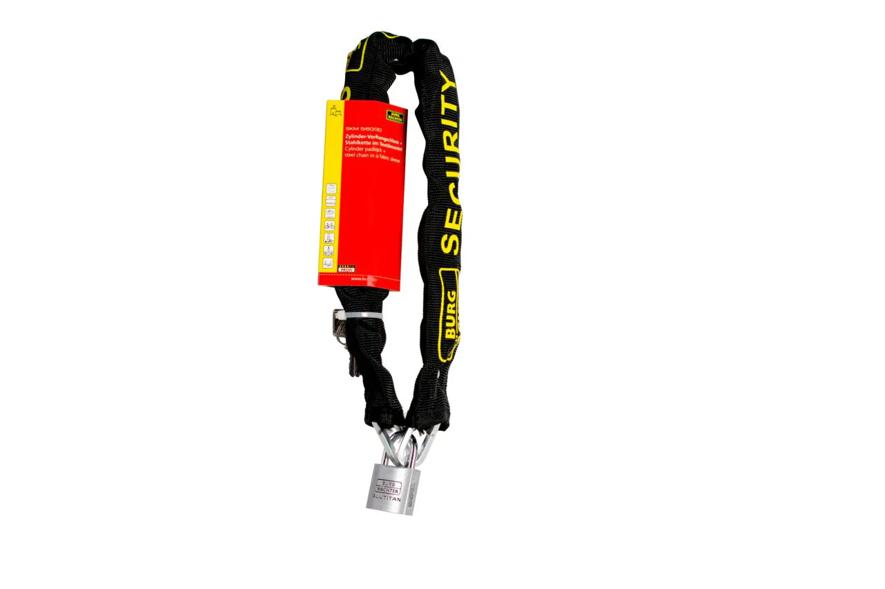 Burg Wachter Square Link Chain & Padlock 8mm x 90cm