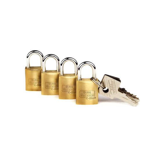 Burg Wachter Quadro 40mm Brass Padlocks Keyed Alike 4 Pack