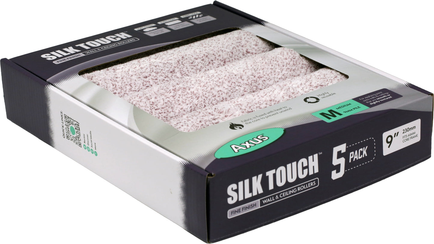 Axus Decor Silk Touch Fine Finishing Rollers Medium Pile 9" 5 Pack