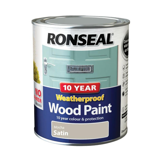 Ronseal 10 Year Weatherproof Wood Paint Satin 750ml