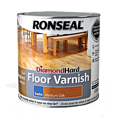 Ronseal Diamond Hard Floor Varnish Satin Medium Oak 2.5L