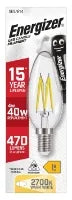Energizer LED Clear Filament SES Candle 40W Warm White