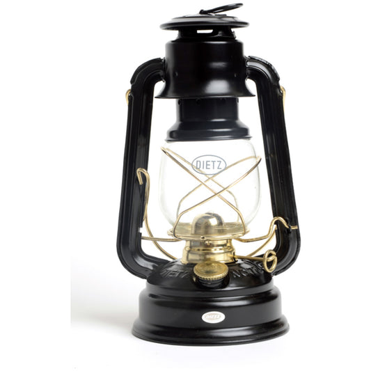 Dietz Large Black & Gold Hurricane Lamp