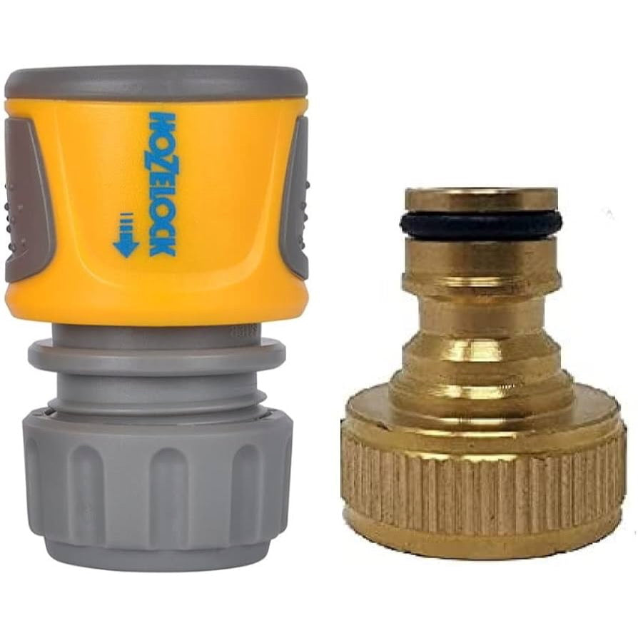 Hozelock Hose End Connector & 3/4" Brass Tap Connector