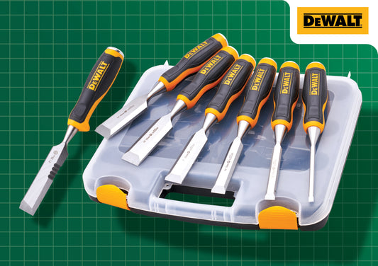DeWalt 6 Piece Chisel Set with FREE Chisel Knife