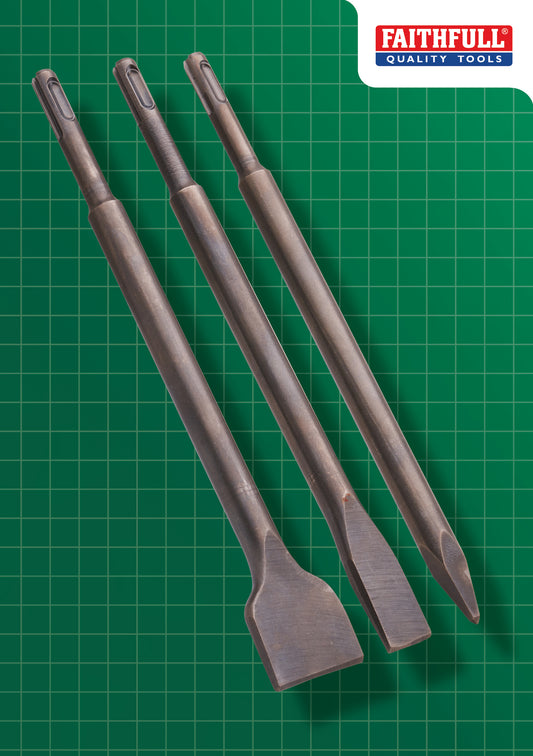 Faithfull 3 Piece SDS+ Chisel Bit Set