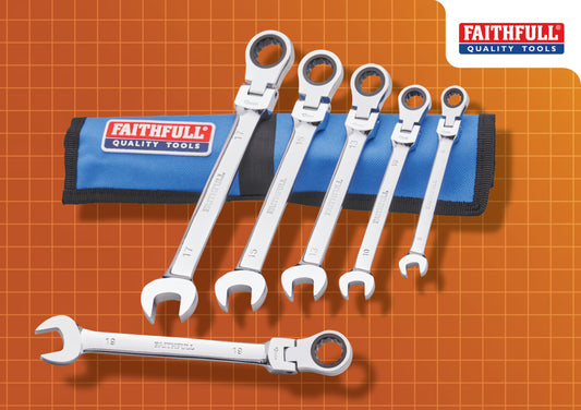 Faithfull 6 Piece Ratchet Combination Spanner Set
