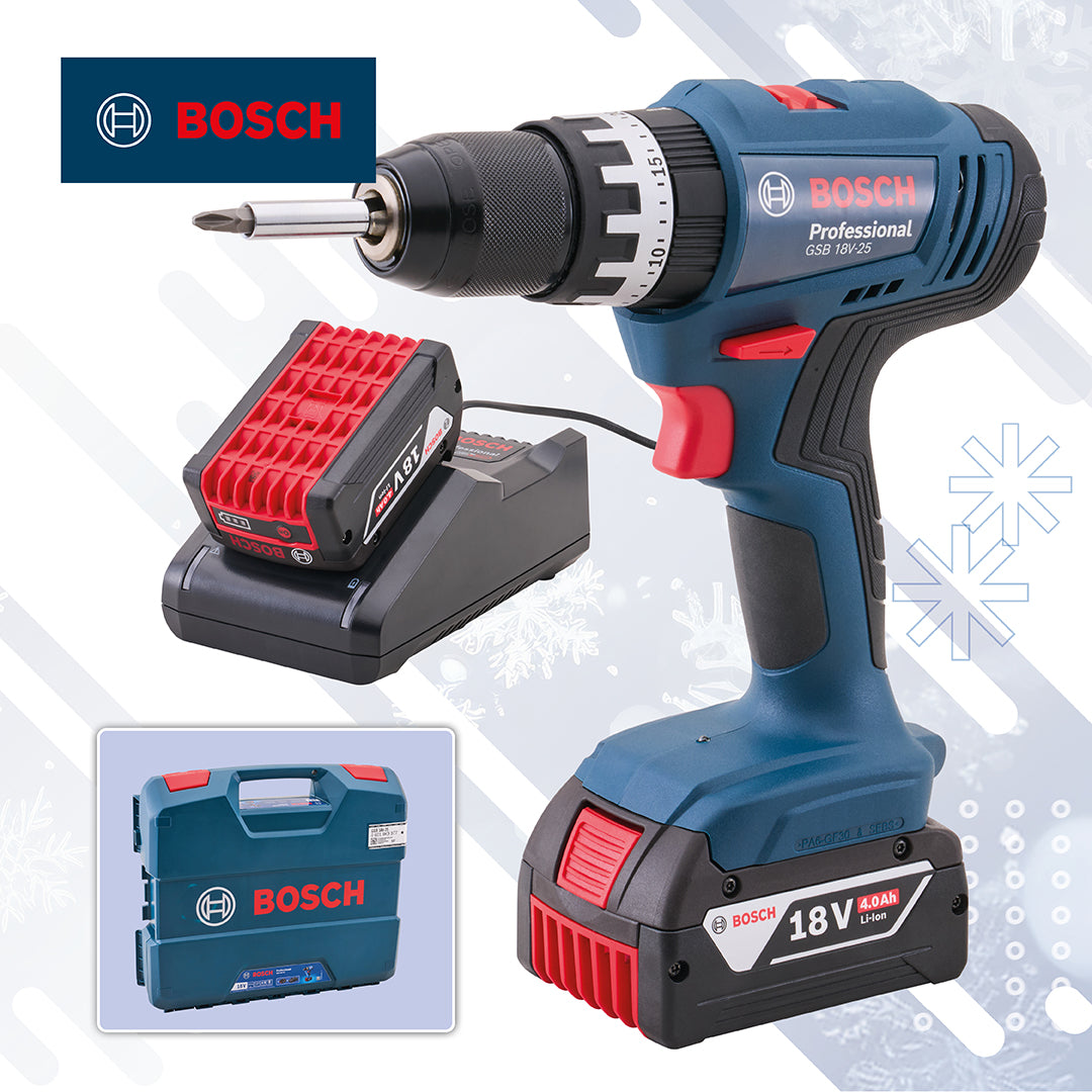 Bosch 18V Combi Drill with 2 x 4Ah Batteries