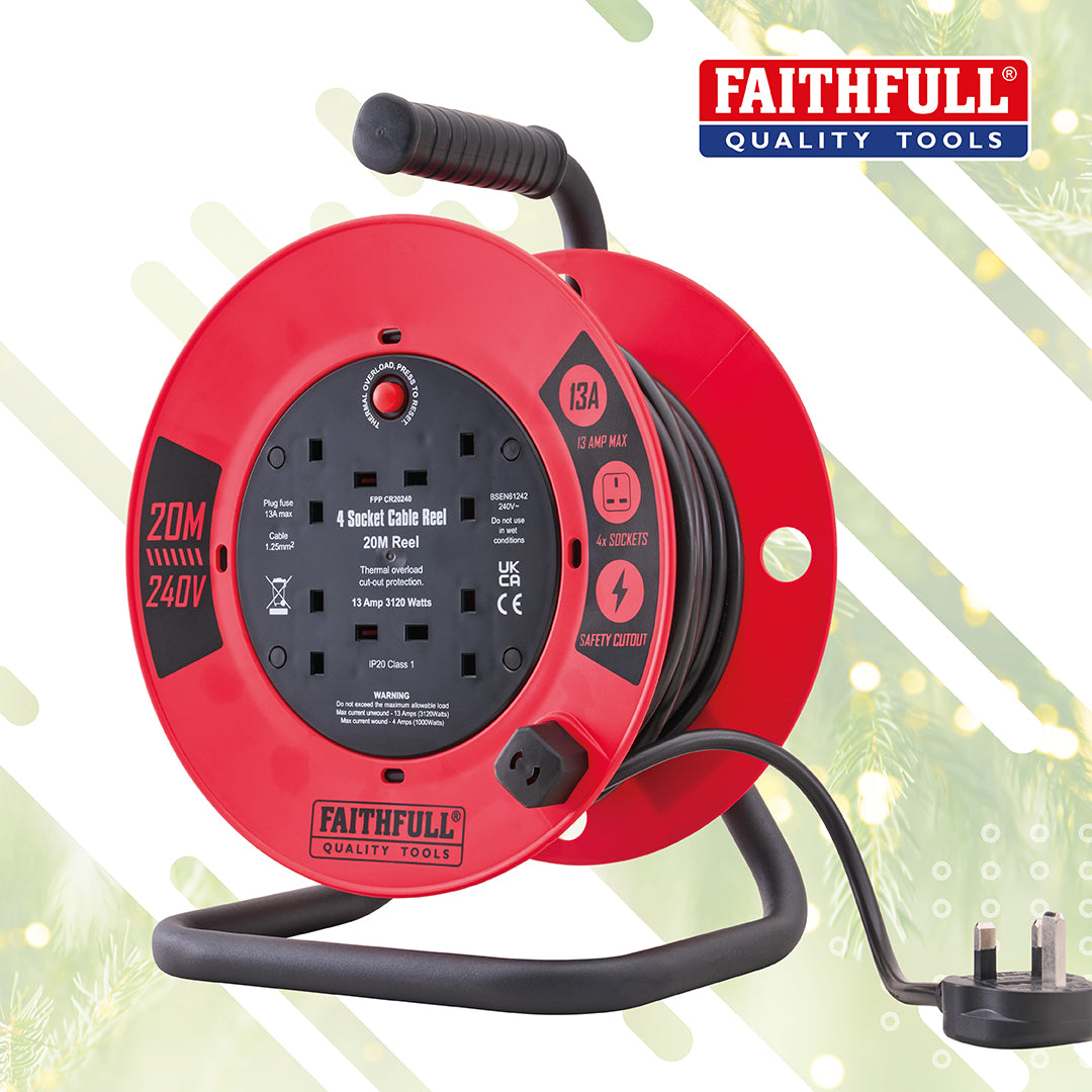 Faithfull 240V Cable Reel 20m
