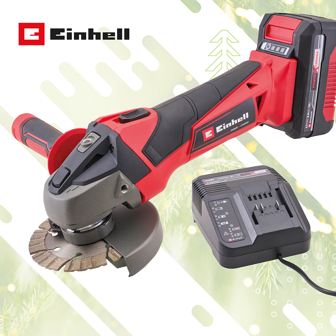Einhell 18V Angle Grinder Kit with 4.0Ah Battery