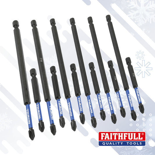 Faithfull 12 Piece Impact Screwdriver Bit Set