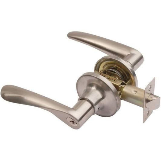 Union Trident Satin Nickel Entrance Door Handle Set