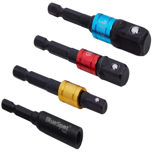 BlueSpot Colour Coded Impact Socket Adaptors Set & Bit Holder