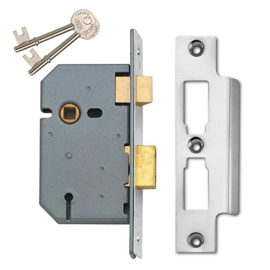 Union Y2277 3 Lever Mortice Lock 3" Chrome