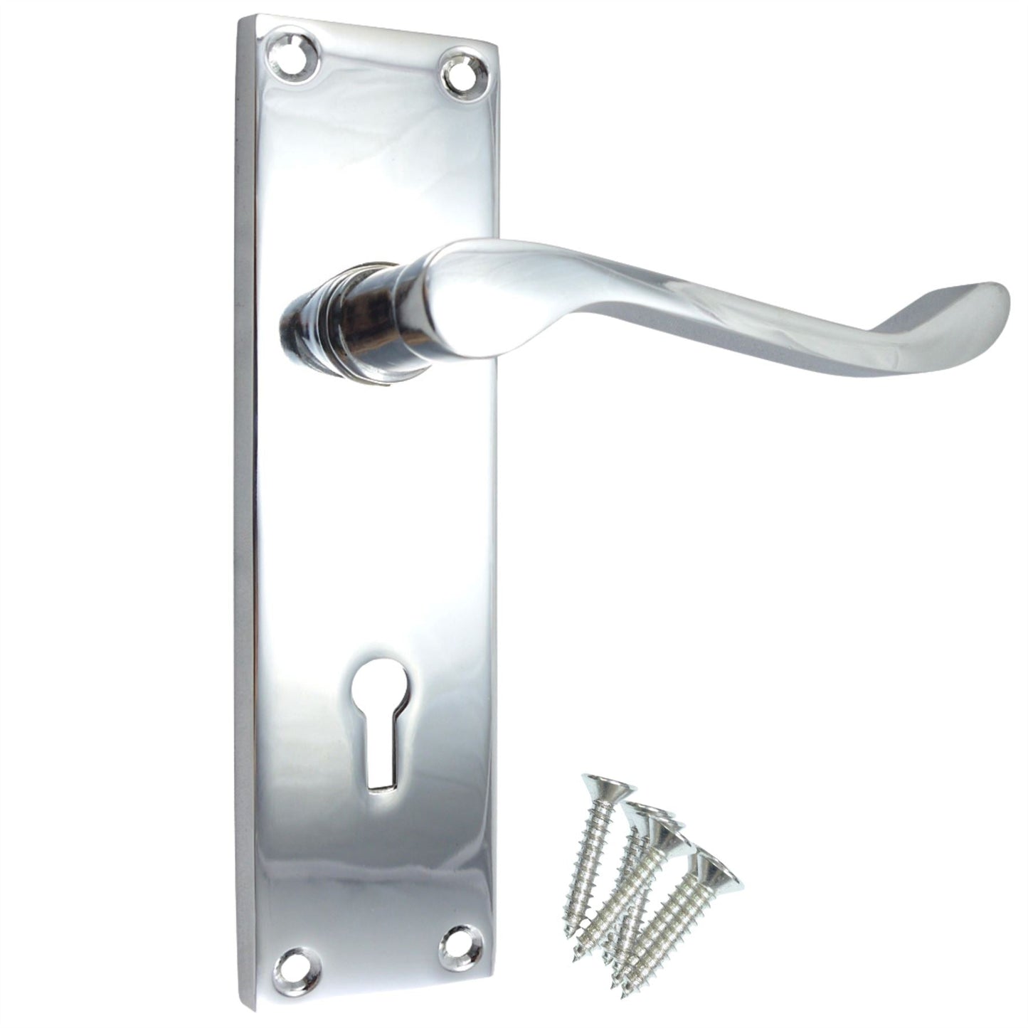 Headbourne Internal Door Handles - Scroll Lock 150mm Chrome Pair