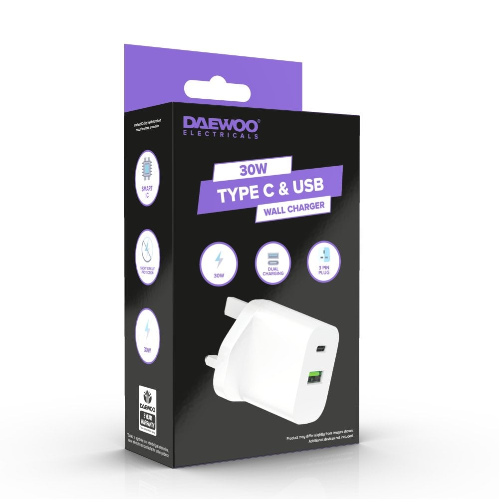 Daewoo 30W USB & USB C Plug