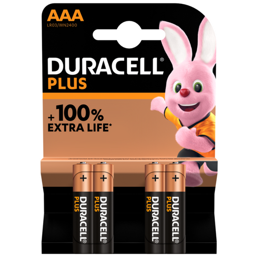 Duracell Plus AAA Batteries 4 Pack