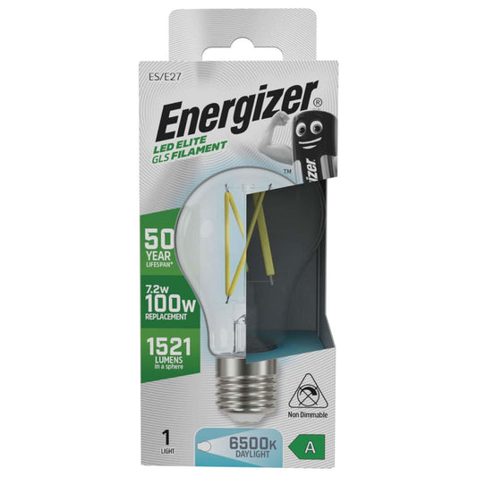 Energizer A Rated LED Clear Filament ES 100W Daylight Bulb