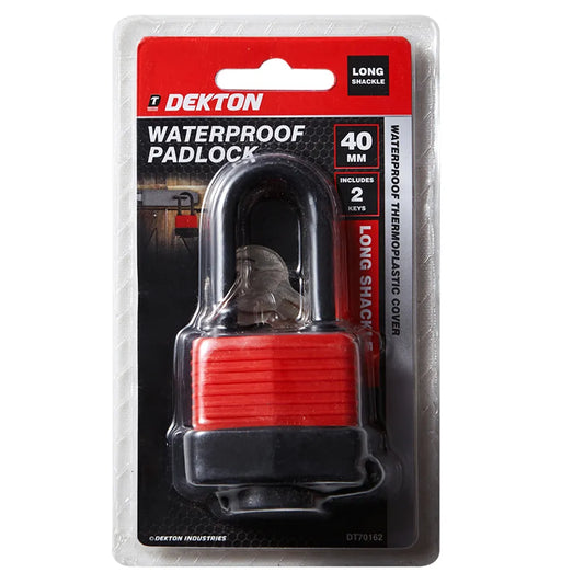 Dekton 40mm Waterproof Long Shackle Padlock