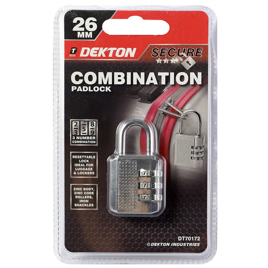 Dekton 3 Dial Combination Padlock
