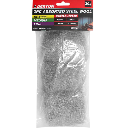 Dekton 3 Piece Assorted Steel Wool