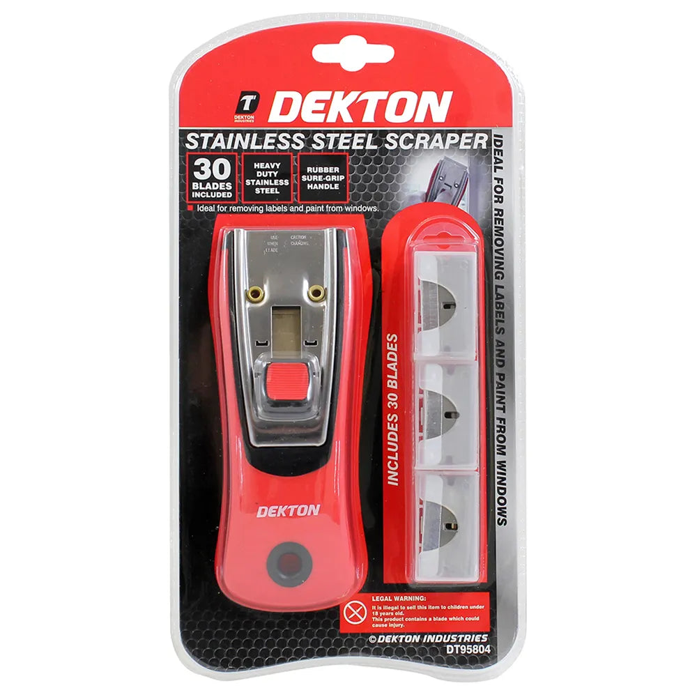 Dekton Stainless Steel Scraper with 30 Blades