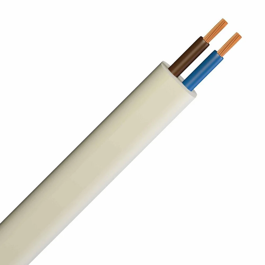 White 0.75mm 2 Core Cable - Per Metre